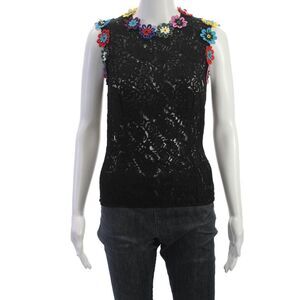 Mary Katrantzou Women Basic Floral Viscose High Neck Sleeveless Tank Size 6